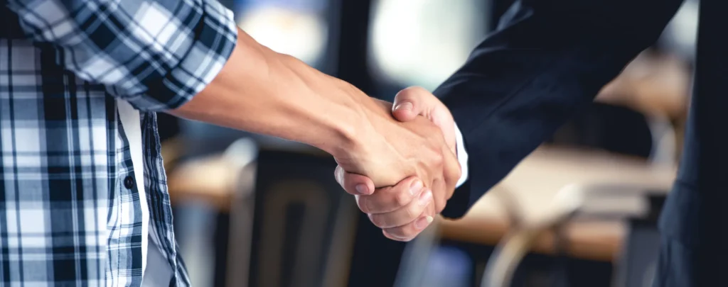 local business trust handshake